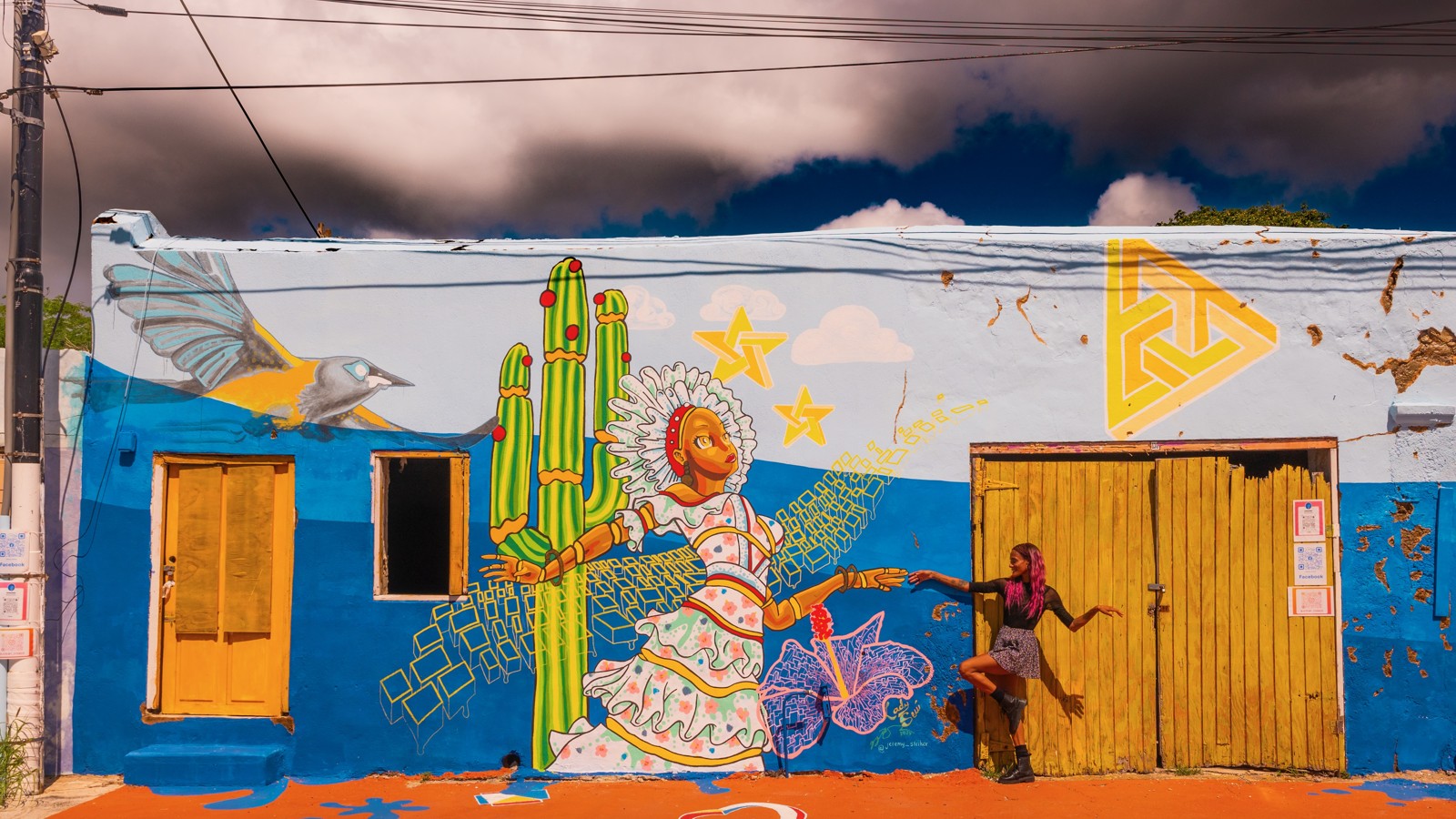 42. Woman and Cactus Wall Mural - Image 1