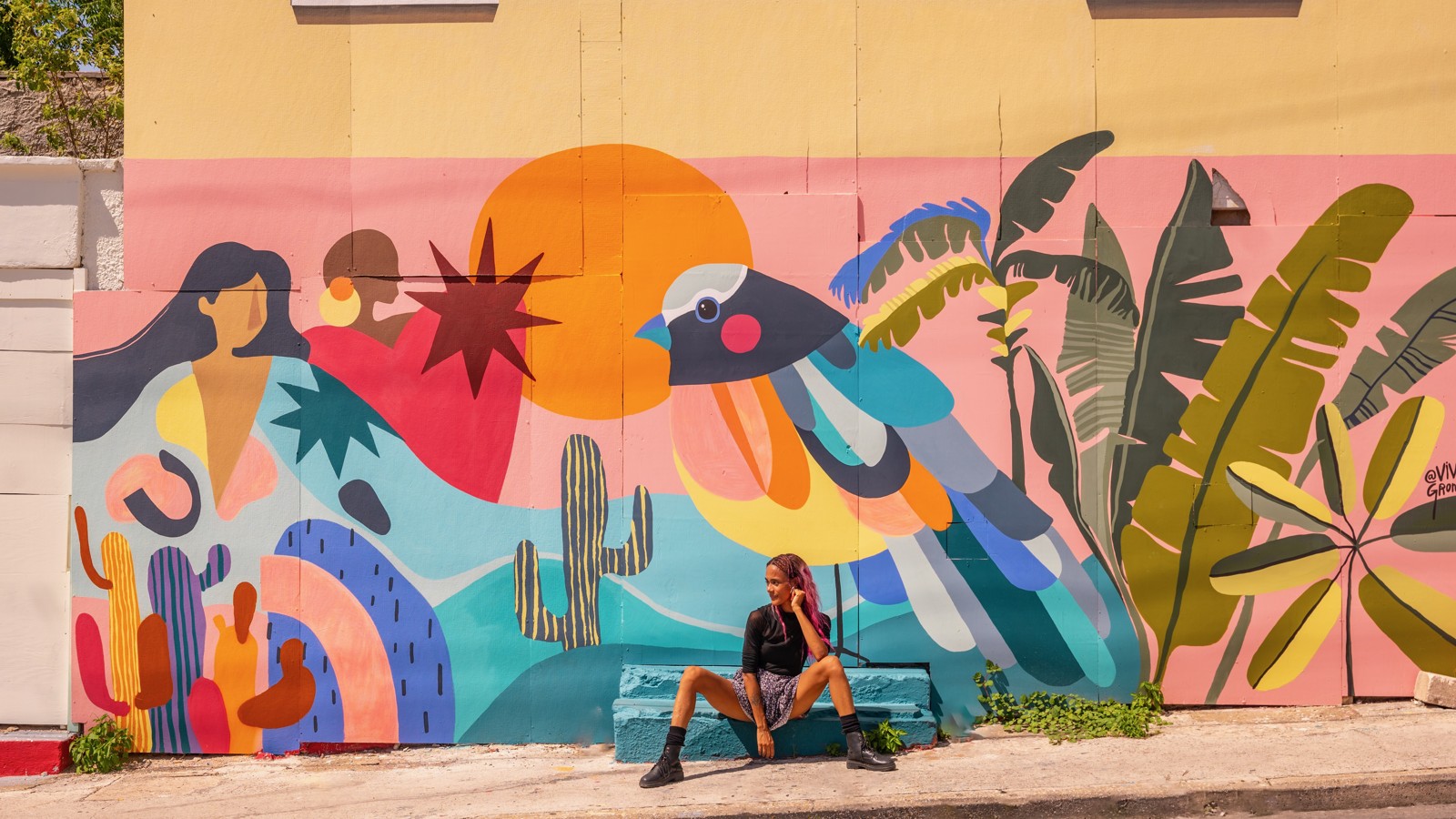 42. Woman and Cactus Wall Mural - Image 3