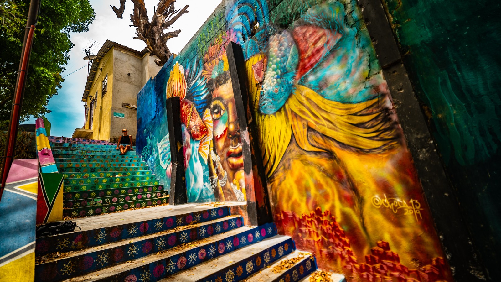 26. Painted Mural Stairs - Image 1