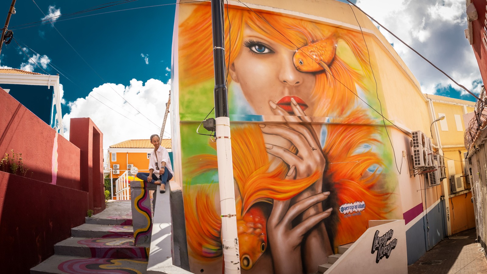 35. Orange Haired Woman with Goldfish - Image 2