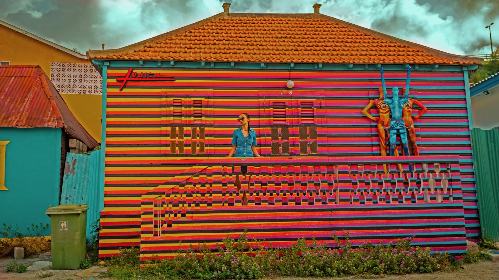 29. Striped Colored House - Image 1