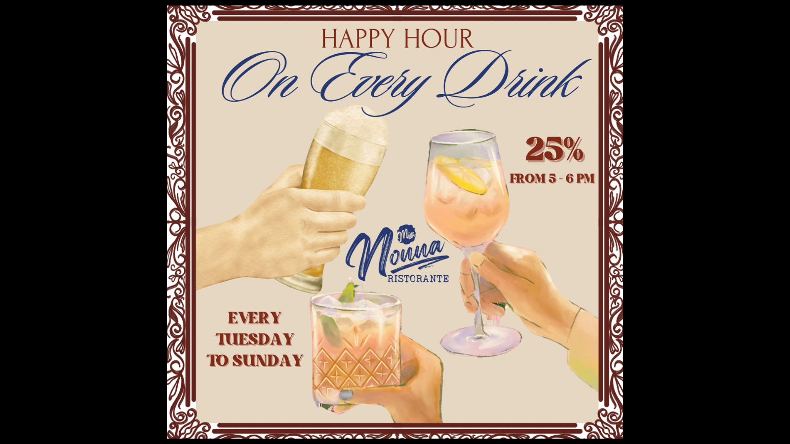 Happy Hour at Mia Nonna - Image 1